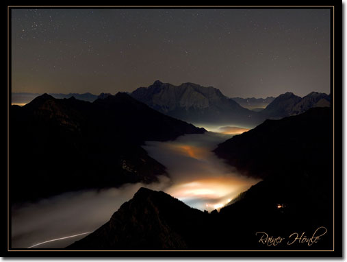 Zugspitze at night